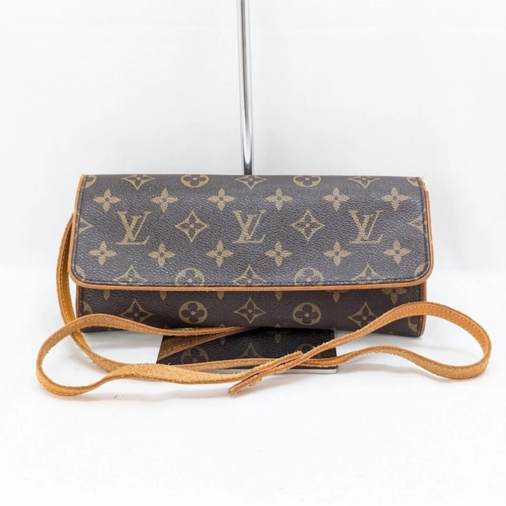 Louis Vuitton Brown Monogram Crossbody Bag with Tan Trim